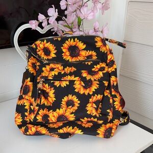 Sunflower Print Women's Backpack